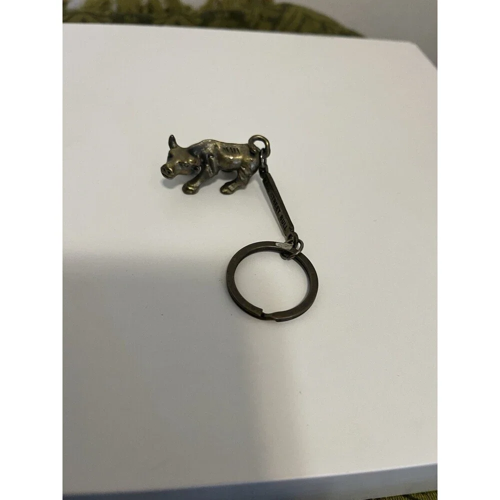 Keychain New York Wall Street Stock Exchange Bull Key Ring Fob Chain